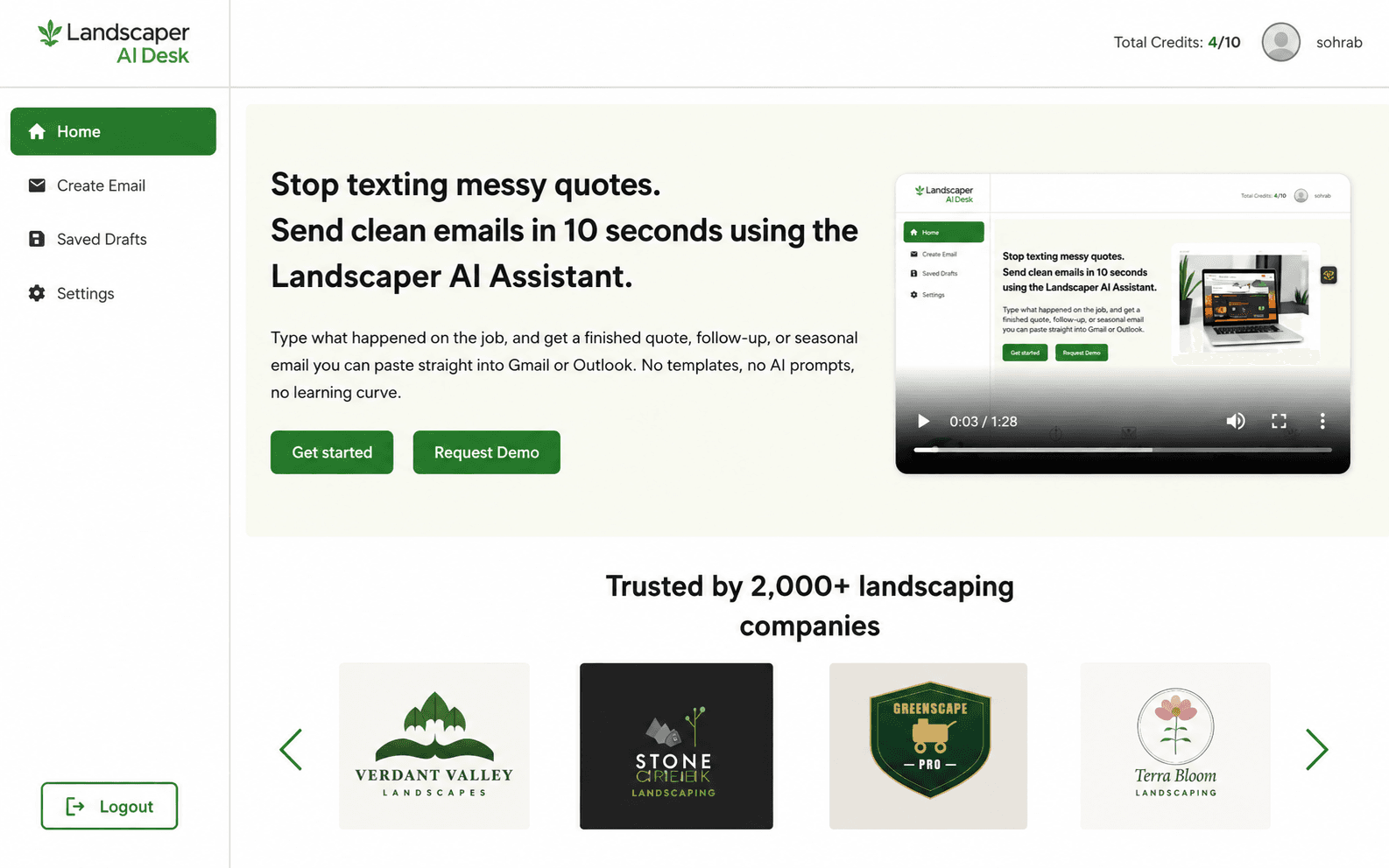 Landscaper AI Desk